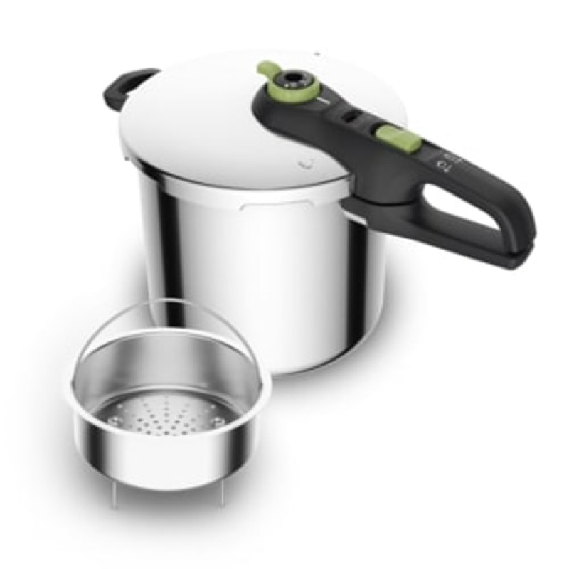 Olla a presión rápida Tefal P25844 Secure Trendy de 8l con cestillo