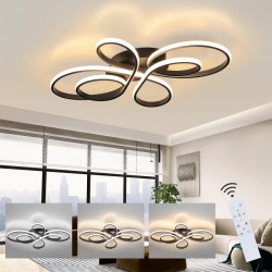 Nettlife lámpara de techo LED negra regulable 80 cm salón 78w dormitorio