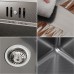 Fregadero de cocina inox 68x48x21cm fregadero de 1 cajón gris oscuro con ca