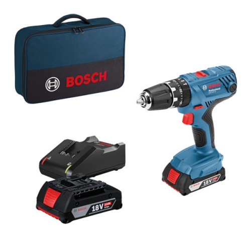 Taladro percutor 18V 2 baterías 2Ah Bosch