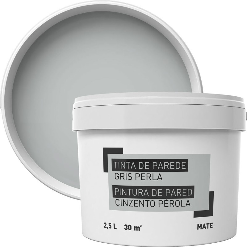 Pintura para paredes gris perla 2,5 l