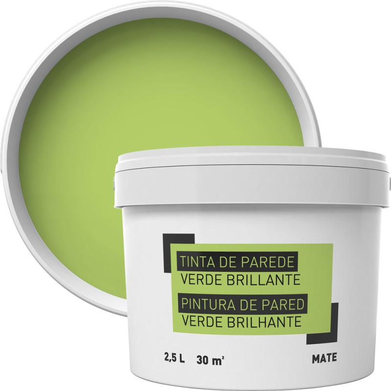 Pintura para paredes verde brillante 2,5 l