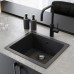 Fregadero resina negro mate Ising 1 seno 50x44cm Cooke & Lewis