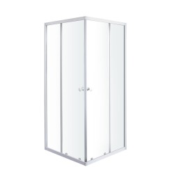 Mampara de ducha 80x80x185 cm Aluminio blanco 4mm Garian