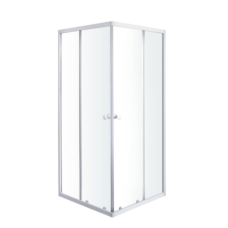Mampara de ducha 80x80x185 cm Aluminio blanco 4mm Garian