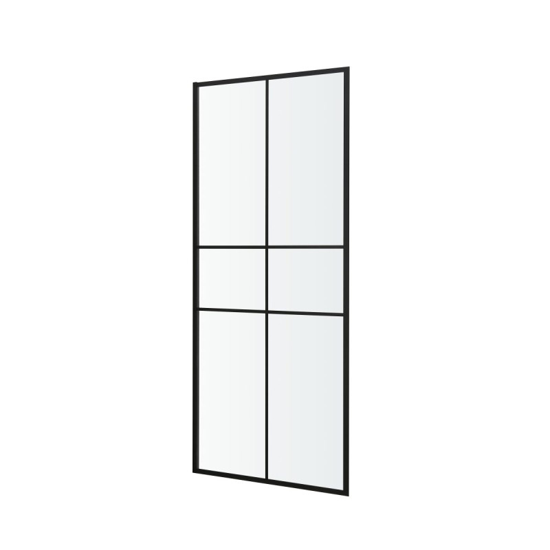 Mampara de ducha fija 80 cm Negro nate Izza