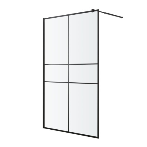 Mampara de ducha fija Izza negro 100cm