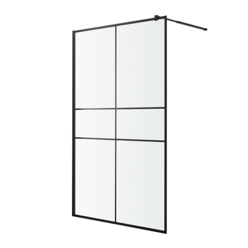 Mampara de ducha fija Izza negro 100cm