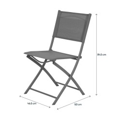 Silla plegable de jardín gris 70cm Saba Goodhome