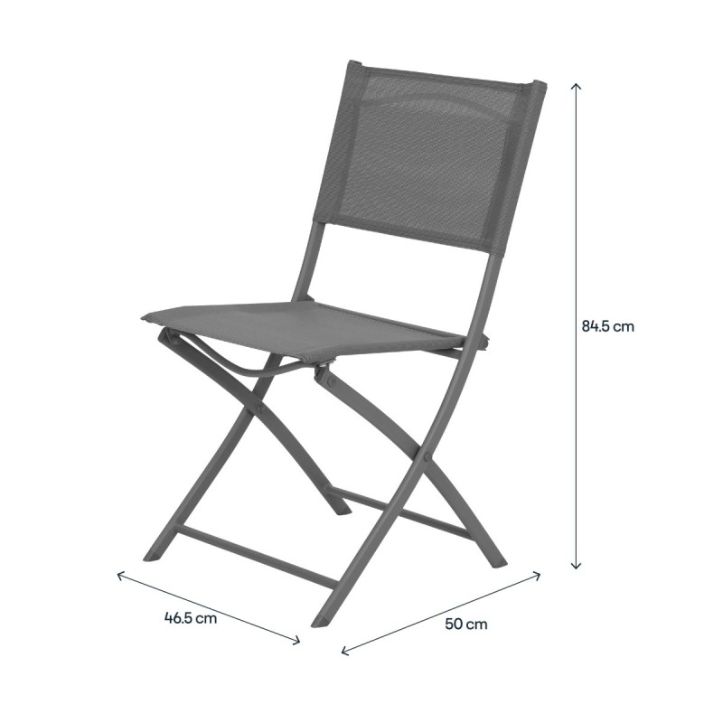 Silla plegable de jardín gris 70cm Saba Goodhome