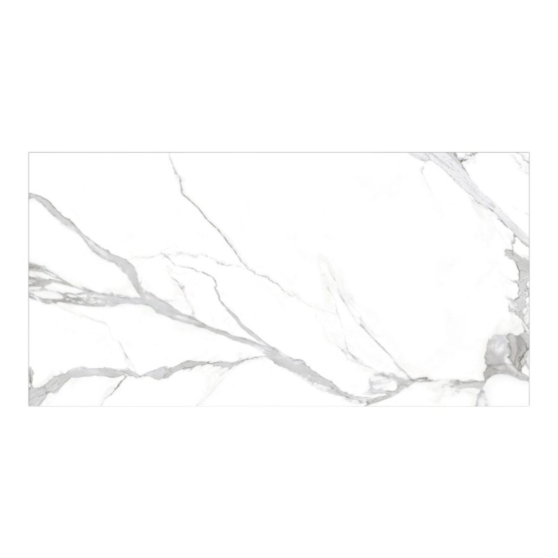 Suelo porcelánico rectificado gran formato mármol blanco pulido 60x120 cm Nisida