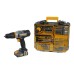 Taladro percutor 1x2Ah con 74 accesorios Titan