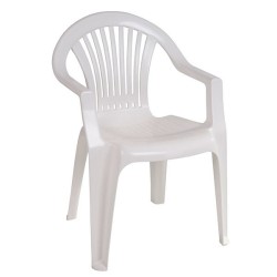 Silla de jardín Monoblock braga blanco 56x54x80cm