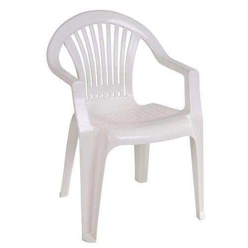 Silla de jardín Monoblock braga blanco 56x54x80cm