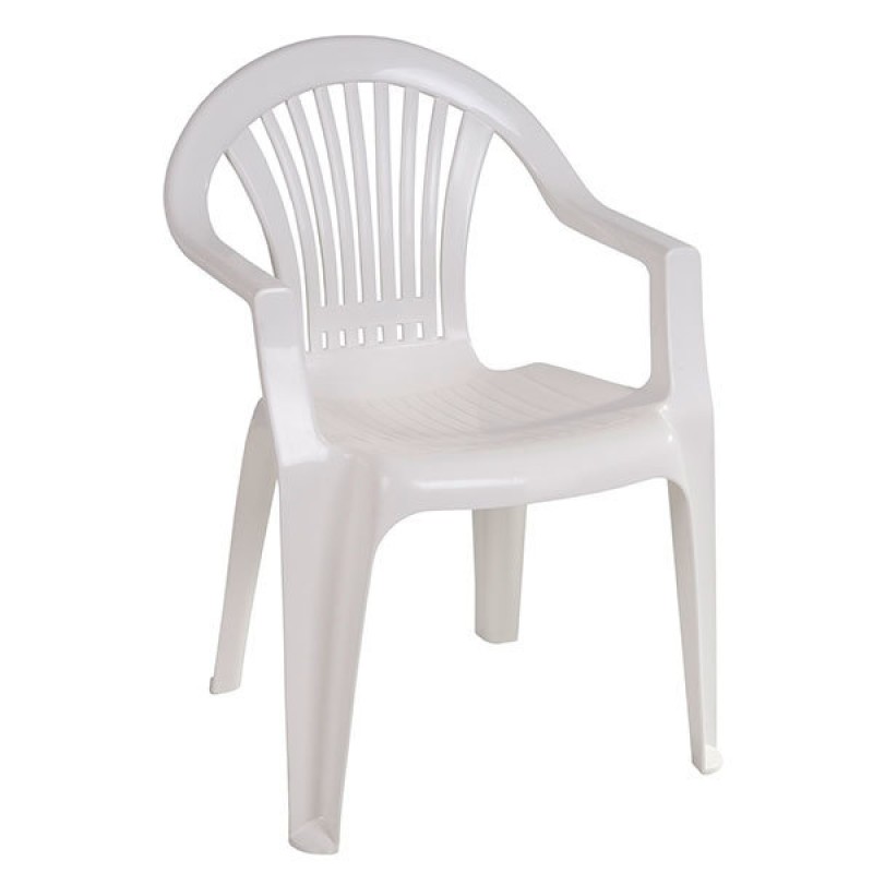 Silla de jardín Monoblock braga blanco 56x54x80cm