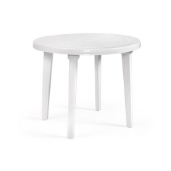 Mesa de jardín redonda blanca ø90 cm