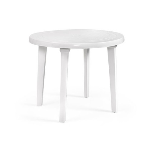 Mesa de jardín redonda blanca ø90 cm