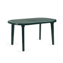 Mesa de jardín ovalada verde 140x72x83 cm