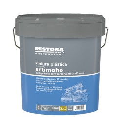 Pintura Plástica Blanca Mate Restora Antimoho 4 L