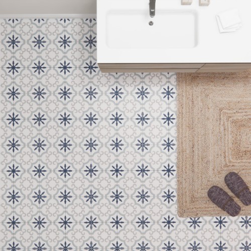 Suelo porcelánico hidráulico multicolor mate 45x45 cm C2 Flower
