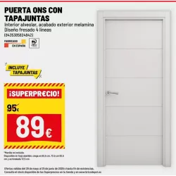Puerta de paso lacada blanca 72,5 cm