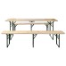 vidaXL Mesa plegable para cerveza con 2 bancos, 220 cm, madera de abeto