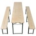 vidaXL Mesa plegable para cerveza con 2 bancos, 220 cm, madera de abeto