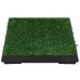 vidaXL Inodoro mascotas con bandeja césped artificial verde 63x50x7 cm