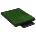vidaXL Inodoro mascotas con bandeja césped artificial verde 63x50x7 cm