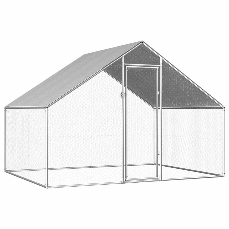 vidaXL Jaula gallinero de exterior de acero galvanizado 2,75x2x1,92 m