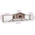 vidaXL Conejera madera maciza pino y abeto color moca 310x70x87 cm