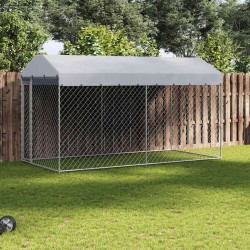 vidaXL Perrera de exterior con toldo 382x192x225 cm
