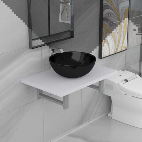 vidaXL Conjunto de muebles de baño 2 piezas cerámica blanco