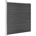 vidaXL Juego de paneles de valla WPC negro 526x186 cm