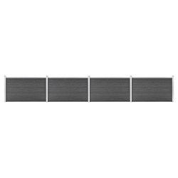 vidaXL Set de paneles de valla WPC negro 699x105 cm