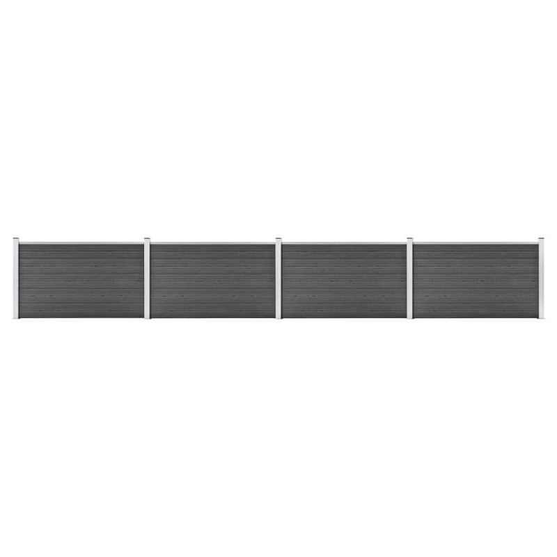 vidaXL Set de paneles de valla WPC negro 699x105 cm