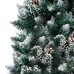 vidaXL Árbol de Navidad helado con LEDs, bolas y piñas 240 cm