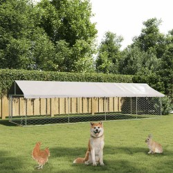 vidaXL Perrera de exterior con tejado 600x200x150 cm