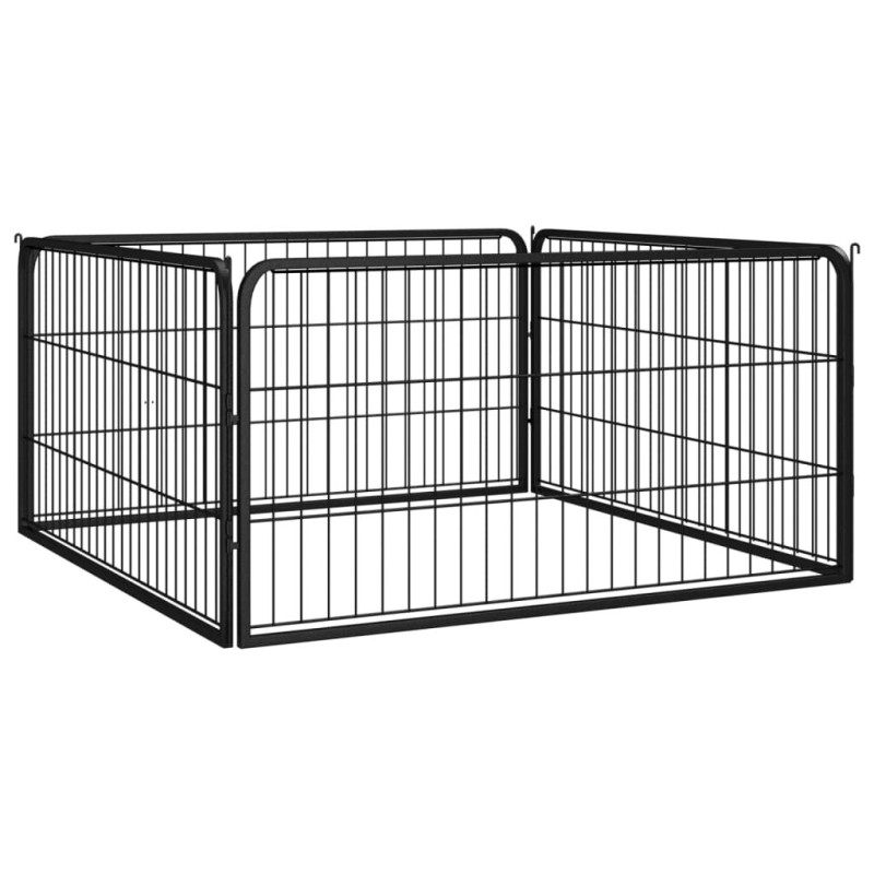 vidaXL Corral para perros 4 paneles acero con recubrimiento en polvo