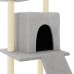 vidaXL Rascador para gatos con postes de sisal gris claro 110 cm