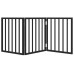 vidaXL Puerta para perros plegable 3 paneles madera álamo negra 150 cm