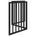 vidaXL Puerta para perros plegable 3 paneles madera álamo negra 150 cm