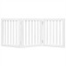 vidaXL Puerta para perros plegable 3 paneles madera álamo blanca 150cm