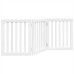 vidaXL Puerta para perros plegable 3 paneles madera álamo blanca 150cm