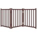 vidaXL Puerta de perros plegable 3 paneles madera abeto marrón 150 cm