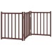 vidaXL Puerta de perros plegable 3 paneles madera abeto marrón 150 cm
