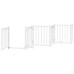 vidaXL Puerta para perros plegable 9 paneles madera álamo blanca 450cm