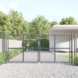 vidaXL Puerta de jardín de malla color antracita 300 x 125 cm acero galvanizado