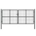 vidaXL Puerta de jardín de malla color antracita 300 x 125 cm acero galvanizado