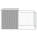 vidaXL Caseta para perro con corral gris claro 110x201x110 cm acero galvanizado